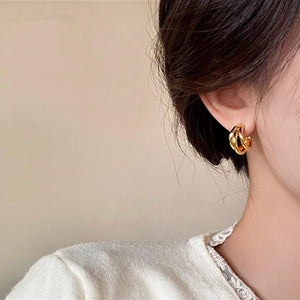 Triple Hoop Korean Earrings