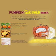 Load image into Gallery viewer, Too Cool For School Pumpkin 24K Gold Mask
