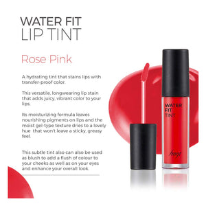 the face shop water fit lip tint rose pink